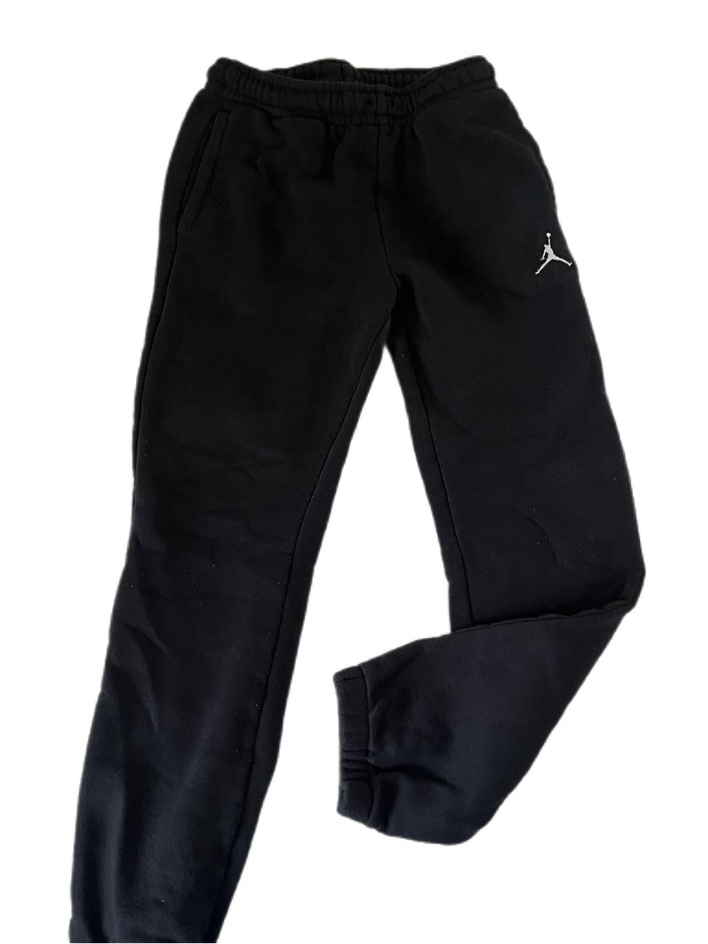 Jordan Black Kids Fleece Joggers with White Jumpman